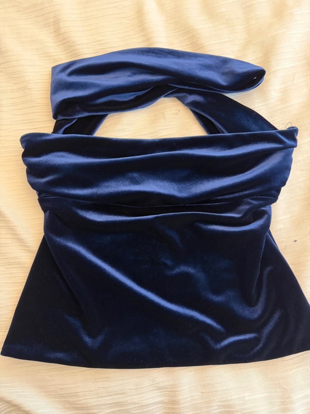 Zara Deep Blue Satin Top